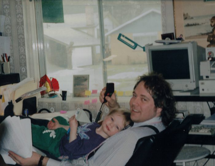 Paul Standish with his daughter, early in his career